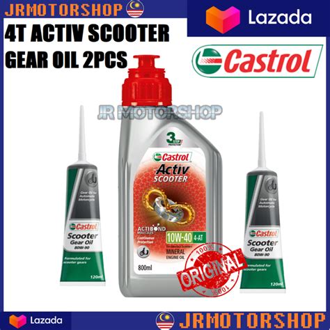 Combo Castrol Scooter Auto Gear Oil Scooter Activ T Oil Combo Set