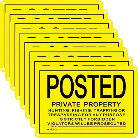 No Trespassing Signs Private Property Reflective Aluminum Posted Signs