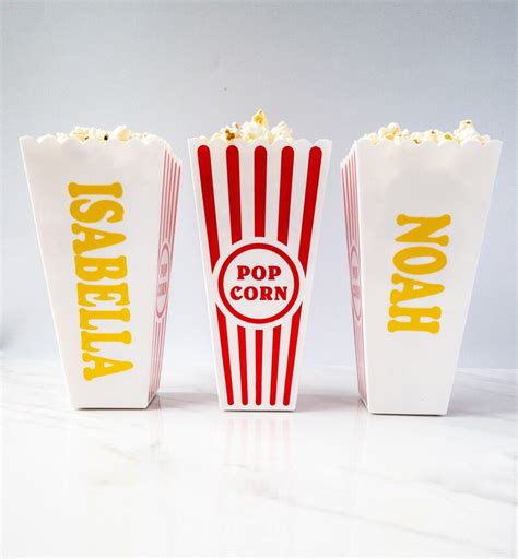 Personalized Popcorn Containers Movie Theme Party Favor Etsy