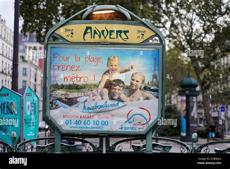 Anvers Metro Sign At A Station Paris France Stock Photo Alamy