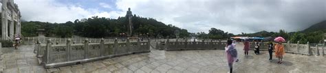 Panorama De La Estatua De Tian Tan Buddha Hong Kong Imagen De Archivo