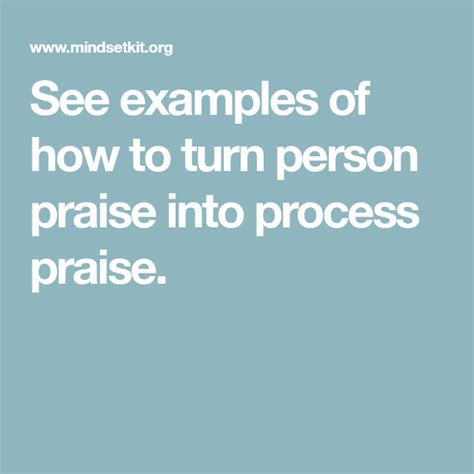 turn person praise  process praise