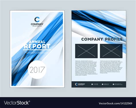 Annual Report Cover Design Template Flyer Vector Image