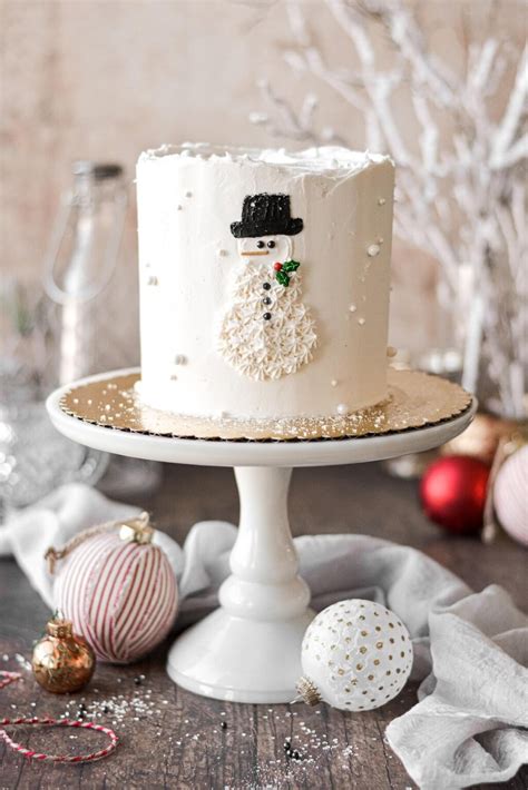 Snowman Cake for Christmas - Curly Girl Kitchen