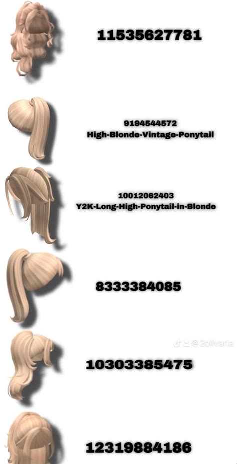 Barbie Hair Codes Credit To Me In 2023 Black Hair Roblox Blonde