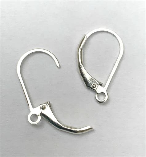 Bulk Sterling Silver Lever Back Ear Wires With Hoop Ring 925 Etsy