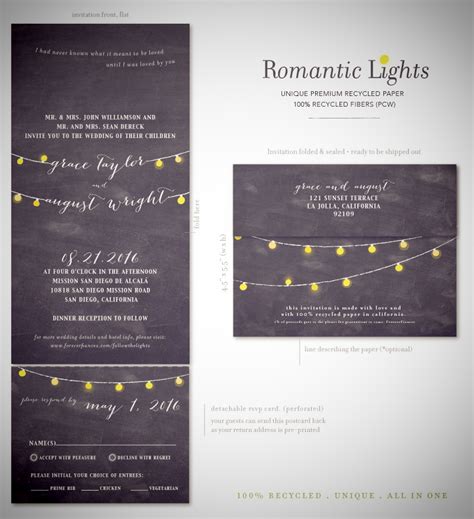 String Of Lights Wedding Invitations Romantic Lights By Foreverfiances