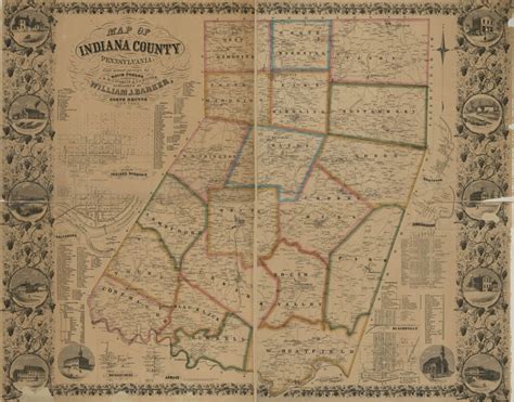 1856 Map of Indiana County Pa - Etsy