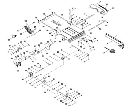 Ryobi Bt3100 1 10 Inch Table Saw Model Schematic Parts 46 Off