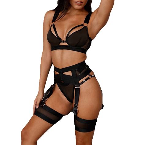 Xzhgs Black Lingerie Bodysuit Women Fashion Underwear Lingerie Sling