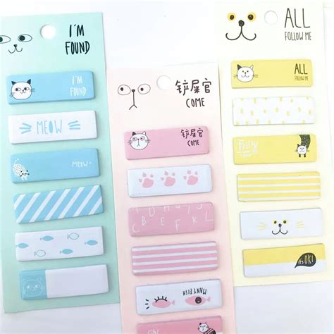 Aliexpress.com : Buy 1 Pack Cute Kawaii Cat Meow Memo Pad Sticky Notes Notepads Student Paper ...