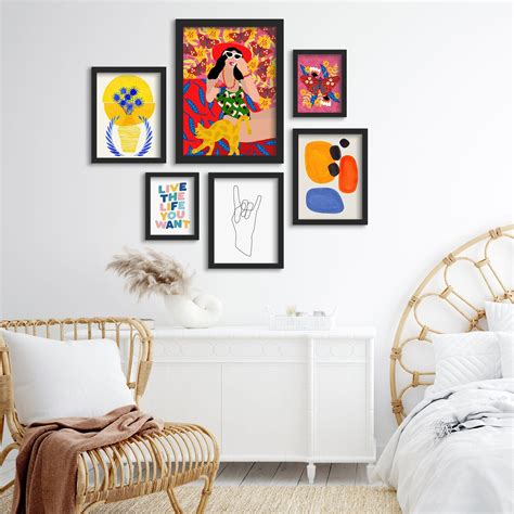 Girl Enjoying Summer 6 Piece Framed Gallery Wall Set Art Set