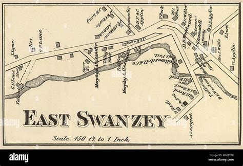 Map of East Swanzey. Swanzey. 1877 Stock Photo - Alamy