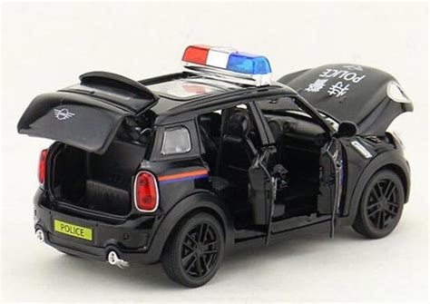 Black Kids 132 Scale Police Diecast Mini Cooper Car Toy Nm02b993