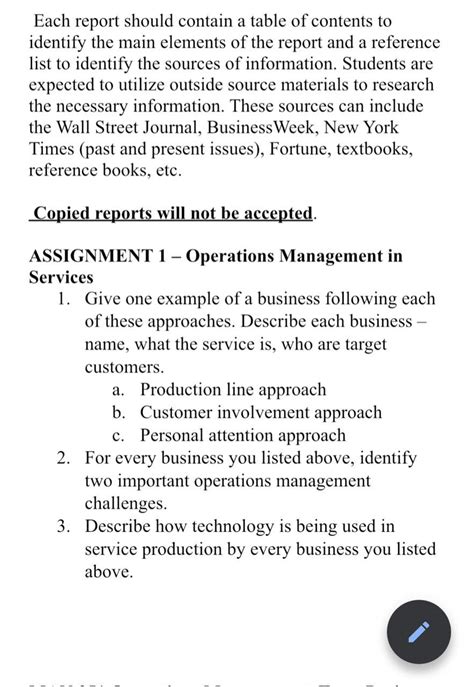 solved  report    table  contents  cheggcom