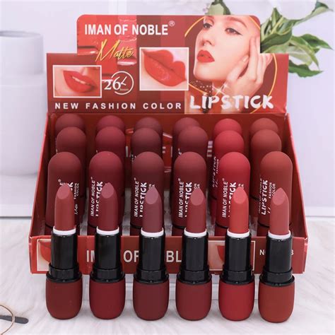 24 P S Fosco Batom Conjunto 6 Cores Nude Veludo Vermelho Permanente Estadia Longa Dura O