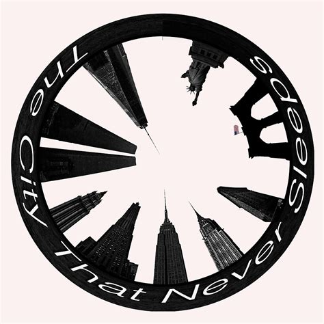 york city circular skyline circular cityscape  highlights