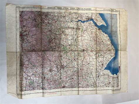 Original WW2 British Army / RAF Bases Map - North Midlands & Lincolnshire | For Sale | The ...