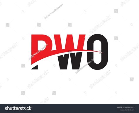 pwo letter initial logo design vector stock vector royalty