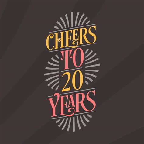 Cheers To 20 Years 20th Birthday Celebration 10065007 Vector Art At