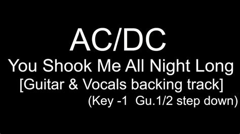 Acdc You Shook Me All Night Long Guitar And Vocals Backing Track