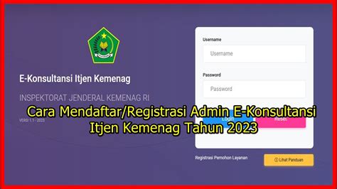 Cara Mendaftar Atau Registrasi Pic Admin Satker E Konsultansi Itjen