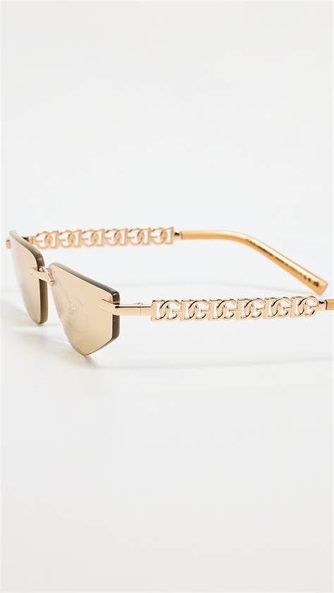 Dolce And Gabbana Narrow Metal Sunglasses Shopbop