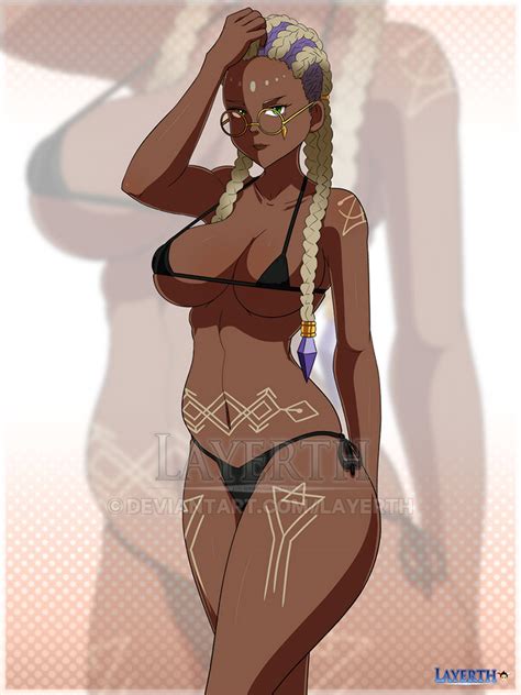 Rule 34 1girls Bikini Braided Hair Dark Skinned Female Dolores Kof Glasses Green Eyes King