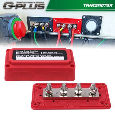 Heavy Duty Way Bus Bar Power Distribution Red Box Terminal Studs