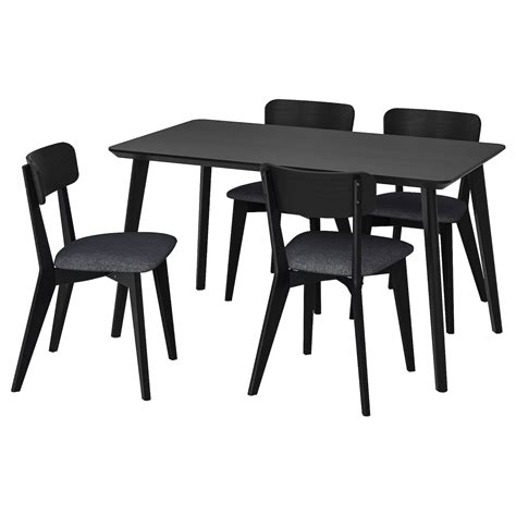 Стол и 4 стула - LISABO IKEA/ ЛИСАБО ИКЕА, 140х78 см , черный за 120975 ...