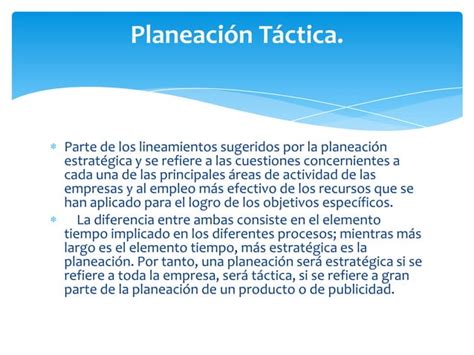 Tipos De Planeacion Ppt