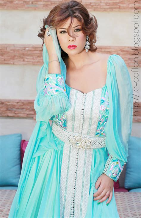 Caftan Bleu Ciel Fashion Leila HADIOUI Location Caftan Takchita