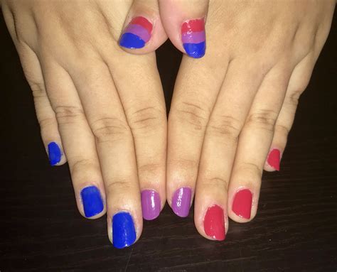 Bi Pride Nail Art Nail Designs Spring Acrylic Nails Acrylic Nails