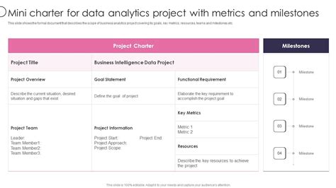 Information Transformation Process Toolkit Mini Charter For Data Analytics Project With Metrics