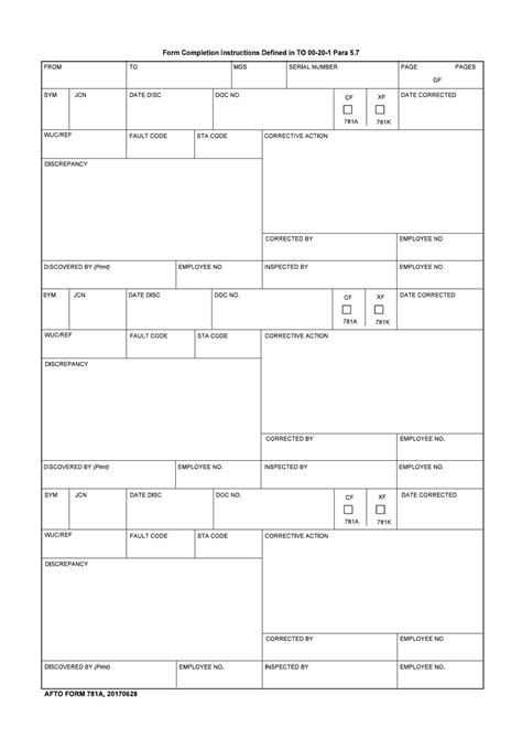 Afto Form 781a Fill Out Sign Online And Download Fillable Pdf