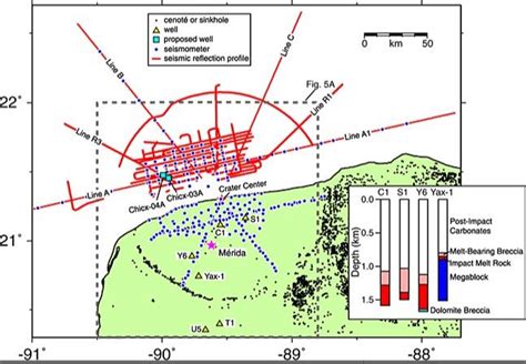 Filemap Of Chicxulub Crater Outlined By Cenotes And Sinkholesjpeg