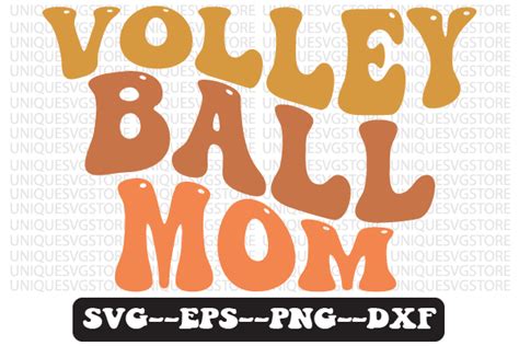 Volleyball Mom Retro Wavy Svg Design Graphic By Uniquesvgstore · Creative Fabrica