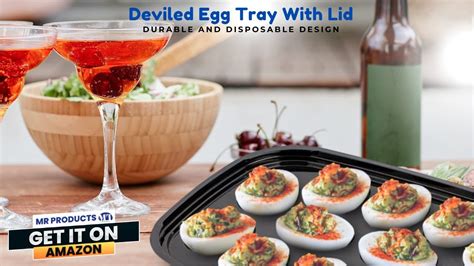 Mt Products Plastic Deviled Egg Trays With Clear Lid For Twelve Egg