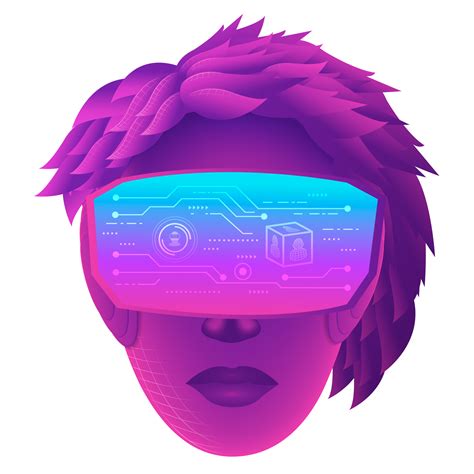 A woman head use VR virtual reality goggle 24675066 PNG