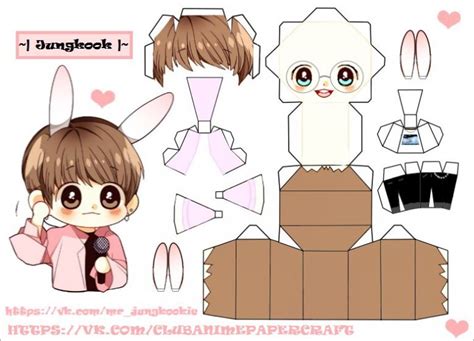 Bts Papercraft Bts Jeon Jungkook Papercraft Chibi By Mrjungkookie