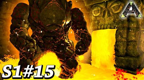 ARK LAVA GOLEM BOSS FIGHT IN THE JUNGLE DUNGEON Ark Survival Evolved