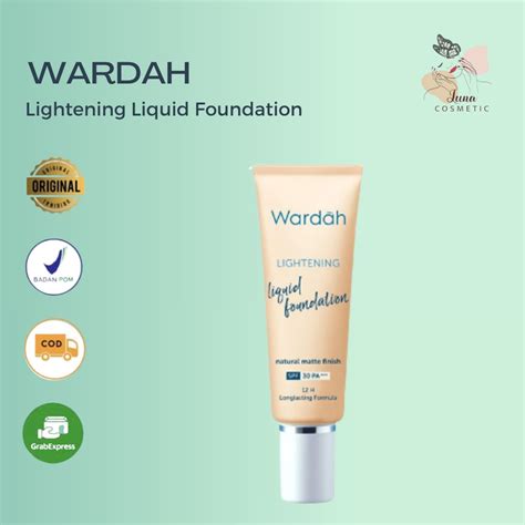 Jual Wardah Lightening Liquid Foundation Alas Bedak Mencerahkan Dan