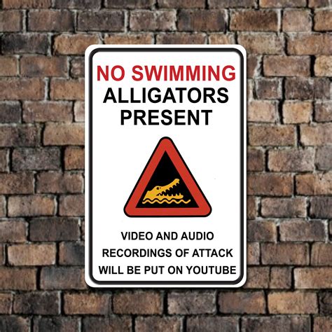 No Swimming Alligators Sign No Swimming Sign Metal Sign - Etsy