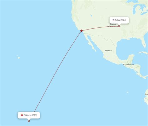 All Flight Routes From Tulsa To Papeete Tul To Ppt Flight Routes