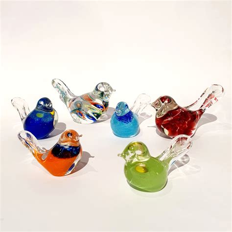 Eamonn Vereker Glass Birds Of Happiness Figurines