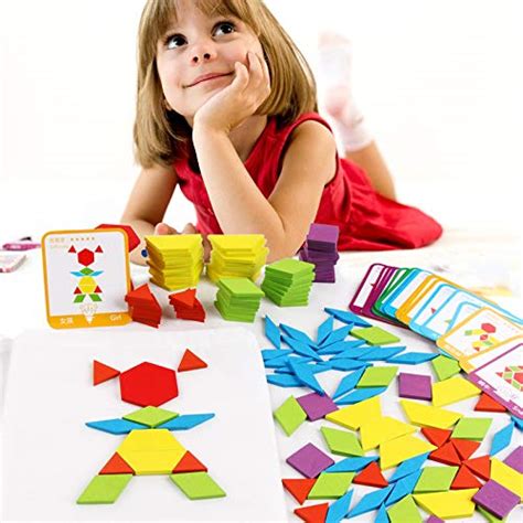 Eachhaha Montessori Puzzle In Legno Di Forma Geometrica Tangram