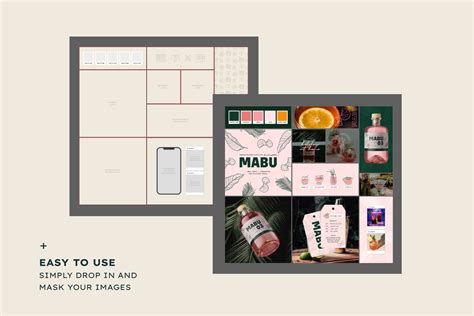 Free Adobe Illustrator Brand Board Template With Mobile And Instagram