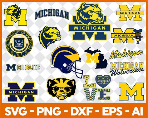 Michigan Logo Svg Bundle Ncaa Football Svg Michigan Svg Ncaa Svg