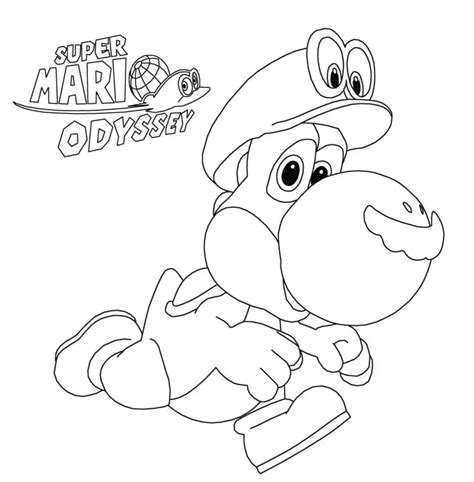 Fise de Colorat cu Yoshi În Super Mario Odyssey - Descărcați, imprimați sau colorați online gratuit