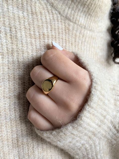 Round Signet Ring Shelby Ring Gold Ring Peaky Blinders Signet Ring Old